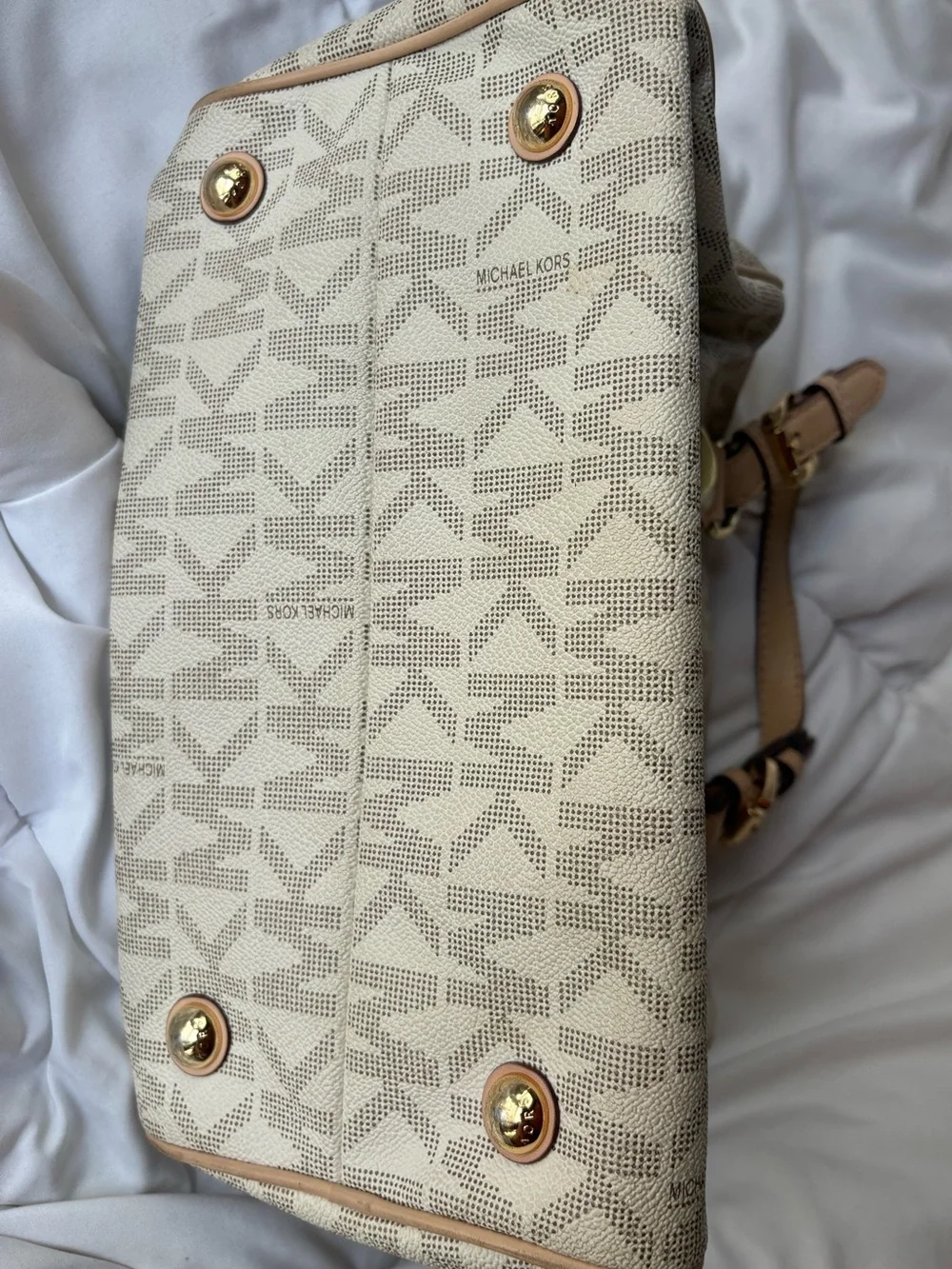 Michael Kors Beige/Tan Signature MK Satchel